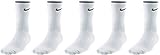 Nike Socken 5 Paar Herren Damen Sparset Tennissocken Sportsocken Laufsocken Paket Bundle, Größe:46-50, Farbe:schwarz weiss