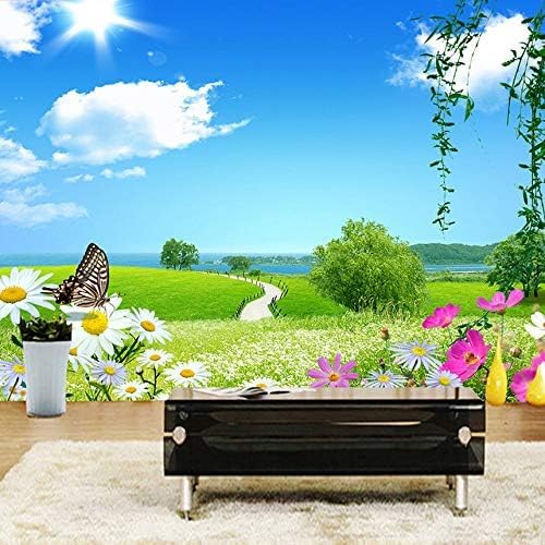 XLMING Natur Multi Farbe Schmetterling Blume Landschaft 3D Tapeten Home Esszimmer Sofa Schlafzimmer Wohnzimmer TV Hintergrund-400cm×280cm