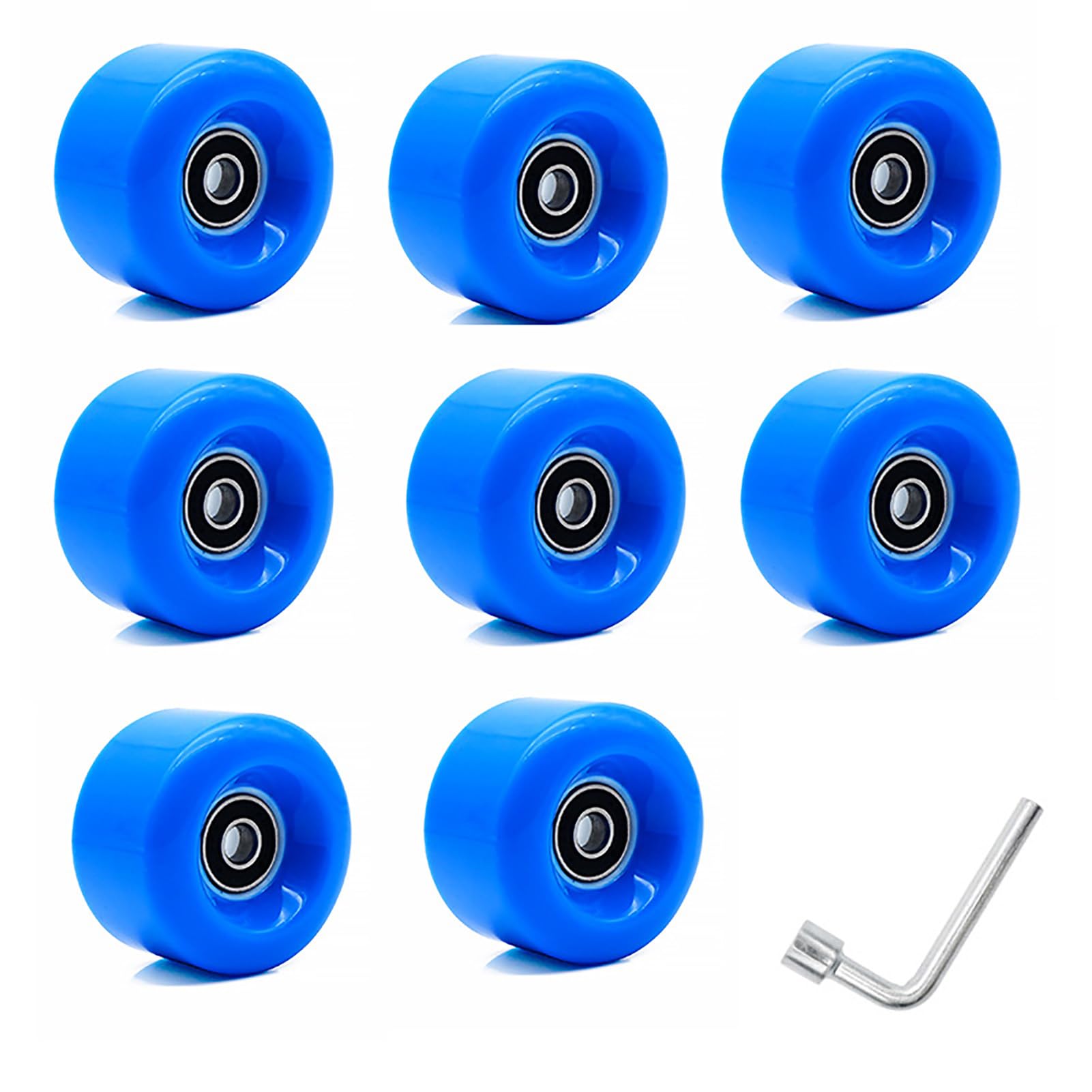 BFVAKBKYT Rollschuh-Räder, Ersatz-Skateboard-Rollen, Skateboard-Rollen 82A, Ersatzzubehör for Inline-Roller, 8er-Pack(Blue)