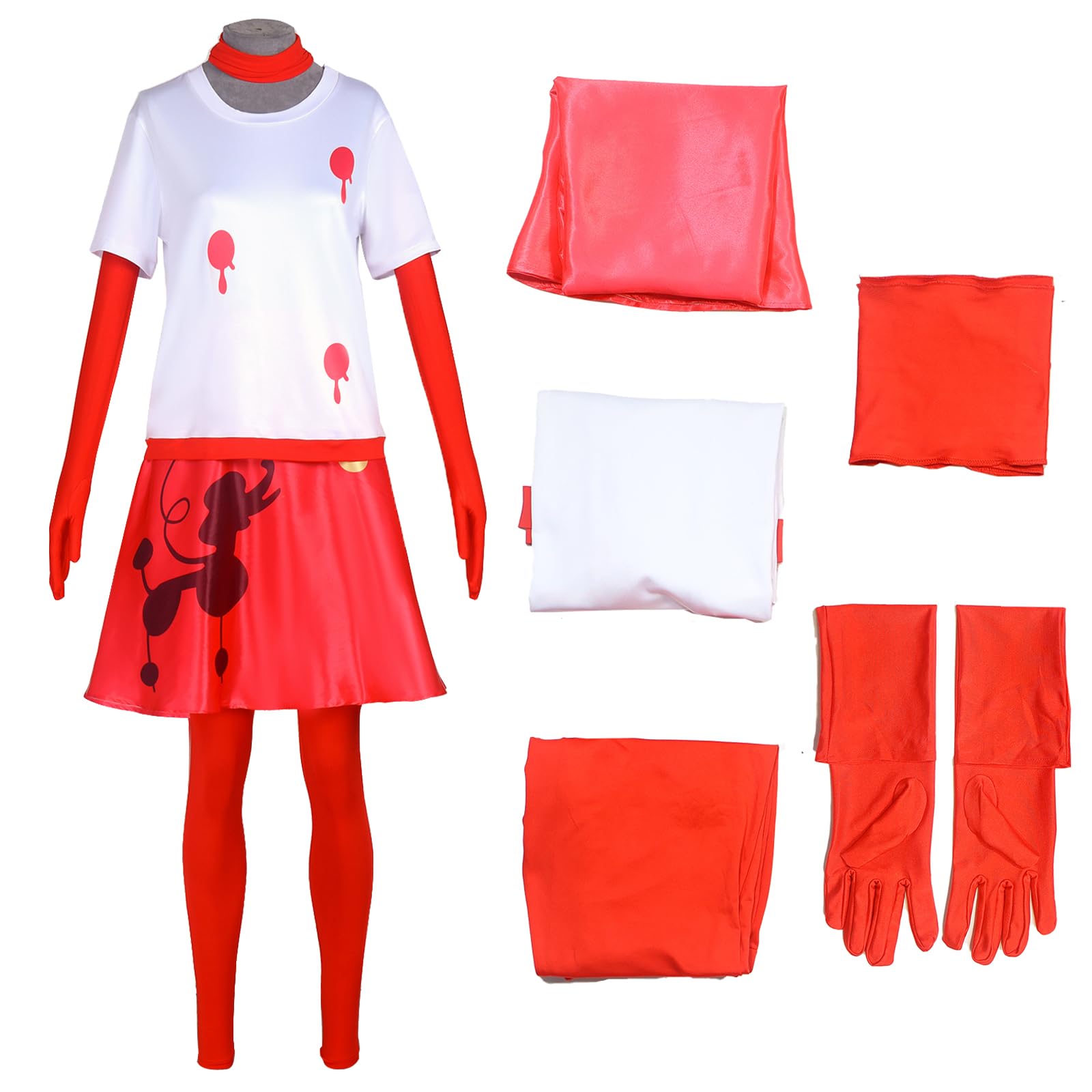 AYYOHON Niffty Kostüm Hazbin Nifty Cosplay Kleid für Erwachsene, Anime, Dienstmädchenkleid, Anzug, Halloween, Fasching, Outfits für Damen, Größe S