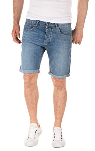 WOTEGA Herren Jeans Shorts Robin - Maenner Jeanshorts - Blaue Kurze Denim Hose - Männer Sommer Bermuda kurzehose, Blau (Copen Blue 184024), W29