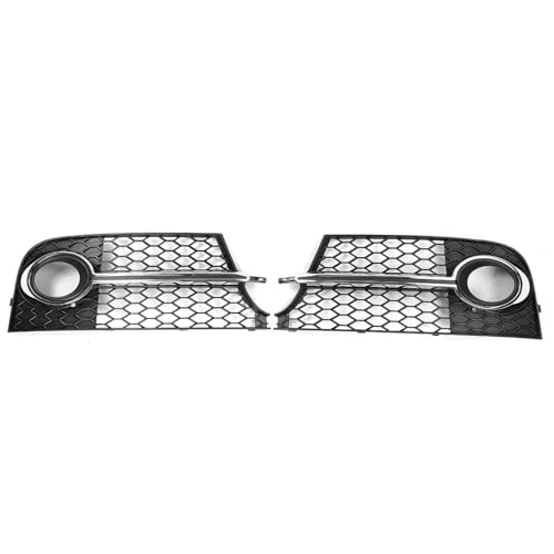 Frontgrills Für TT MK2 S-LINE TTS 2011-2014 8J0807681KT94 Nebelscheinwerfer Kühlergrillabdeckung Auto Kühlergrill Wabengrillabdeckung Mesh-Grill Front Bumper Grille(Chrome Silver)