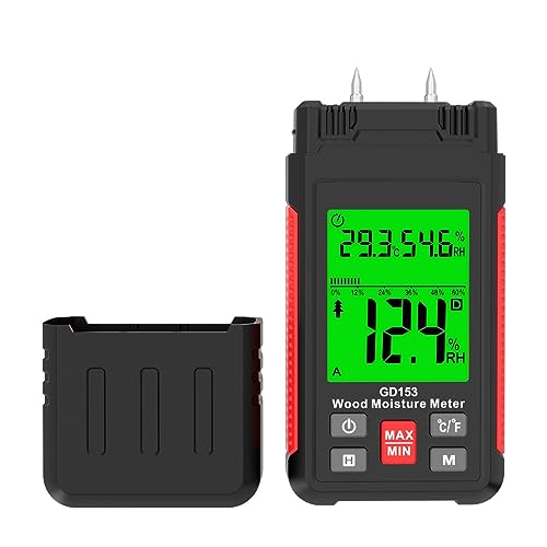 Leichter und kompakter Feuchtigkeitsmesser Digitales Holzfeuchtemessgerät, Holzfeuchtigkeitstester, Hygrometer, Holzfeuchtigkeitsdetektor, LCD-Display, Zement- und Ziegelfeuchtigkeitsmessgerät Einfach