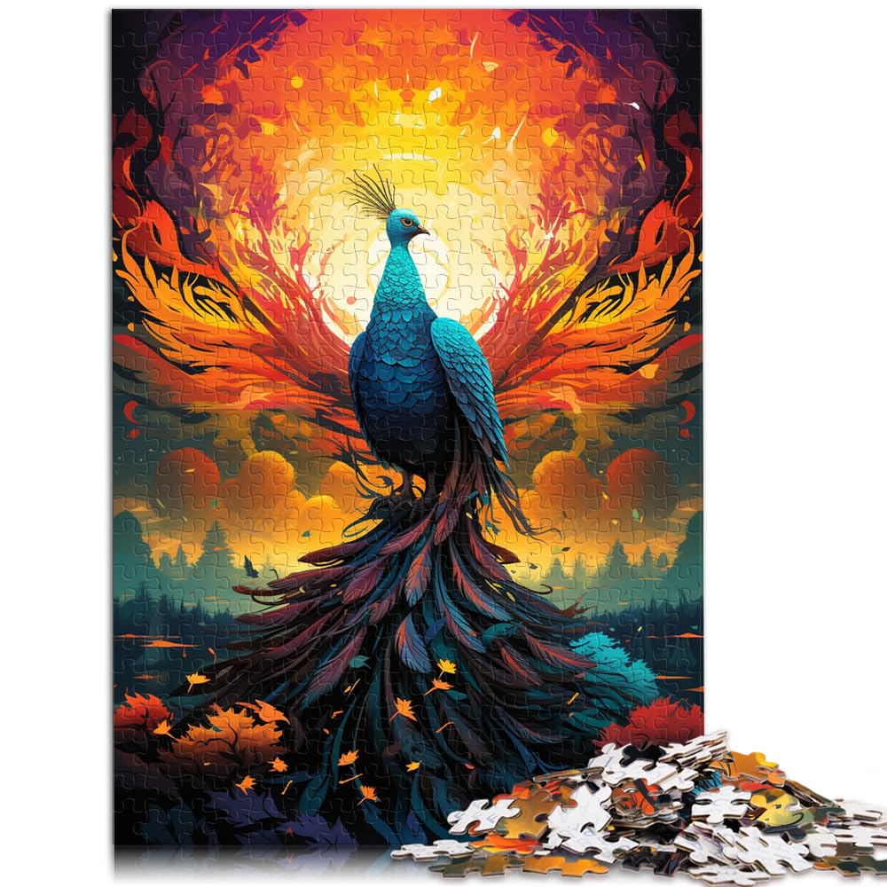 Puzzle für Feuerfarbener Phönix, 1000 große Teile, Puzzle für Erwachsene, Holzpuzzle, jedes Teil ist einzigartig – anspruchsvolles, unterhaltsames Familienspiel, 1000 Teile (50 x 75 cm)