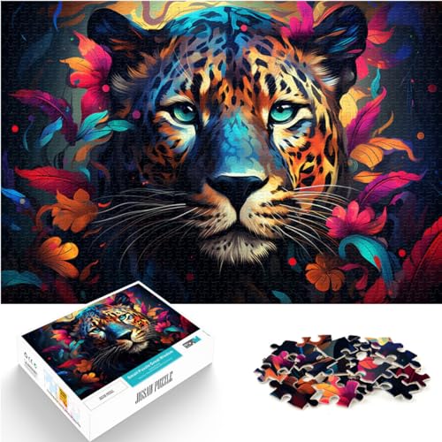 Puzzle | Puzzles Bunter Dschungelleopard für Erwachsene 1000 Teile Puzzle Geschenke Holzpuzzle Stressabbau Urlaub zu Hause Zeit totschlagen 1000 Teile (50x75cm)