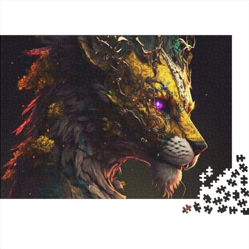 1000 Teile für Erwachsene, schwierige Puzzles, Fantasy-Tiger, Holzpuzzles für Teenager, Geschenke, Spielspielzeug für Erwachsene, Familienpuzzles, Geschenk (Größe 75x50cm)