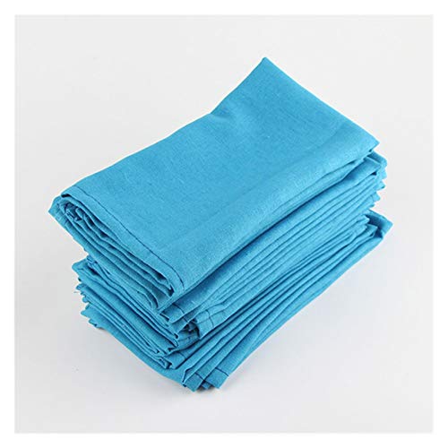 Wiederverwendbare Stoffservietten, Stoffwäsche Baumwollservietten Set von 12 stück Placemat Wärmeisoliermatte Esstisch Tuch Tisch Serviette Stoff Tischsets(12 CJ006 4040Blue)