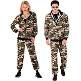 W WIDMANN MILANO Party Fashion - Kostüm Trainingsanzug, camouflage, Bundeswehr, Militär, Army, Soldat, 80er Jahre Outfit, Jogginganzug, Bad Taste Outfit