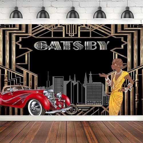 Fotografie Hintergrund Luxus Auto Retro Mädchen Poster Gatsby Geburtstag Party Foto Hintergrund Banner 210X150cm