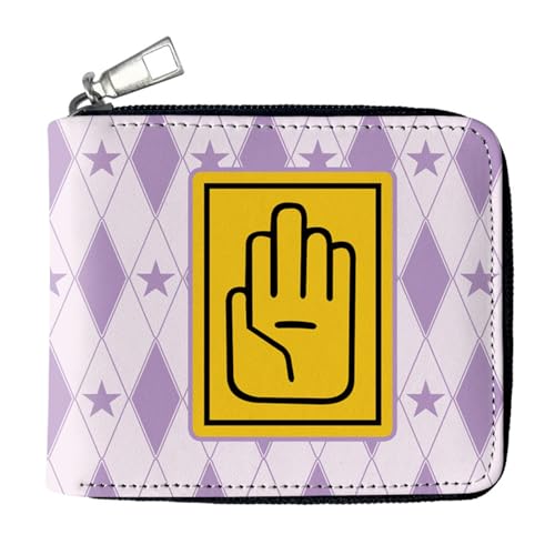 RYNDEX Jo-Jo's Bizar-re Adventu-re Portmonee Anime, Jugend Karikatur Kunstleder Geldbörse, Mädchen Geldtasche mit Münzfach und Geldscheinfach(Color:Multicolor 7)