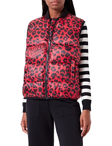 Love Moschino Damen Technical Vest, Red Black, 40 EU