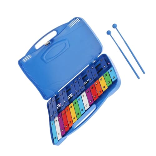 Glockenspiel Für Anfänger Professionelles, perfekt gestimmtes Glockenspiel mit 25 Noten für Anfänger-Schlaginstrument (Color : Blue)