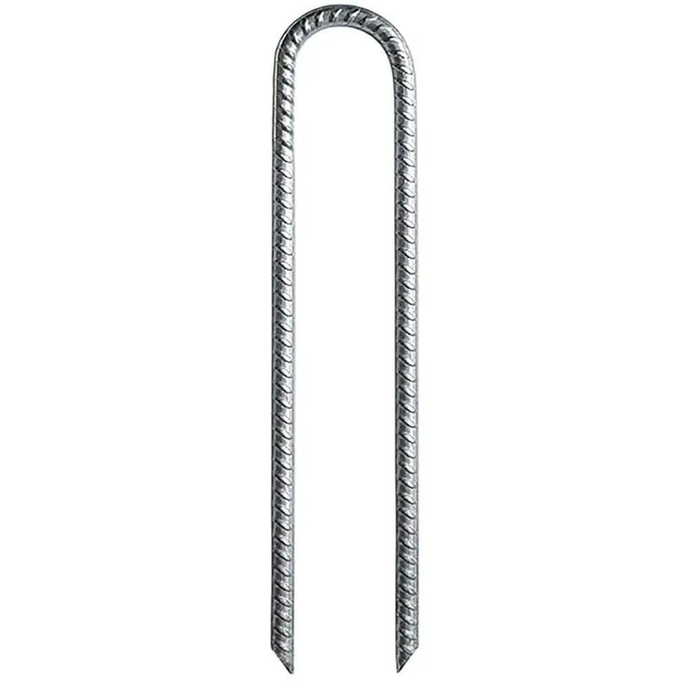 BFVAKBKYT U-förmige Heavy Duty Unkraut Membran Heringe, Extra Lange, 12 Zoll große U-förmige Zeltheringe aus Metall, robuste, Dicke Gartenpfähle aus verzinktem Stahl.(1pc)