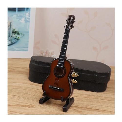 Miniatur-Ukulele, Mini-Ukulele, Mini-Musikinstrumente, Replik, Modell, Dekoration, Aus Holz Musikinstrumente Miniatur (Color : 02, Size : 14cm)