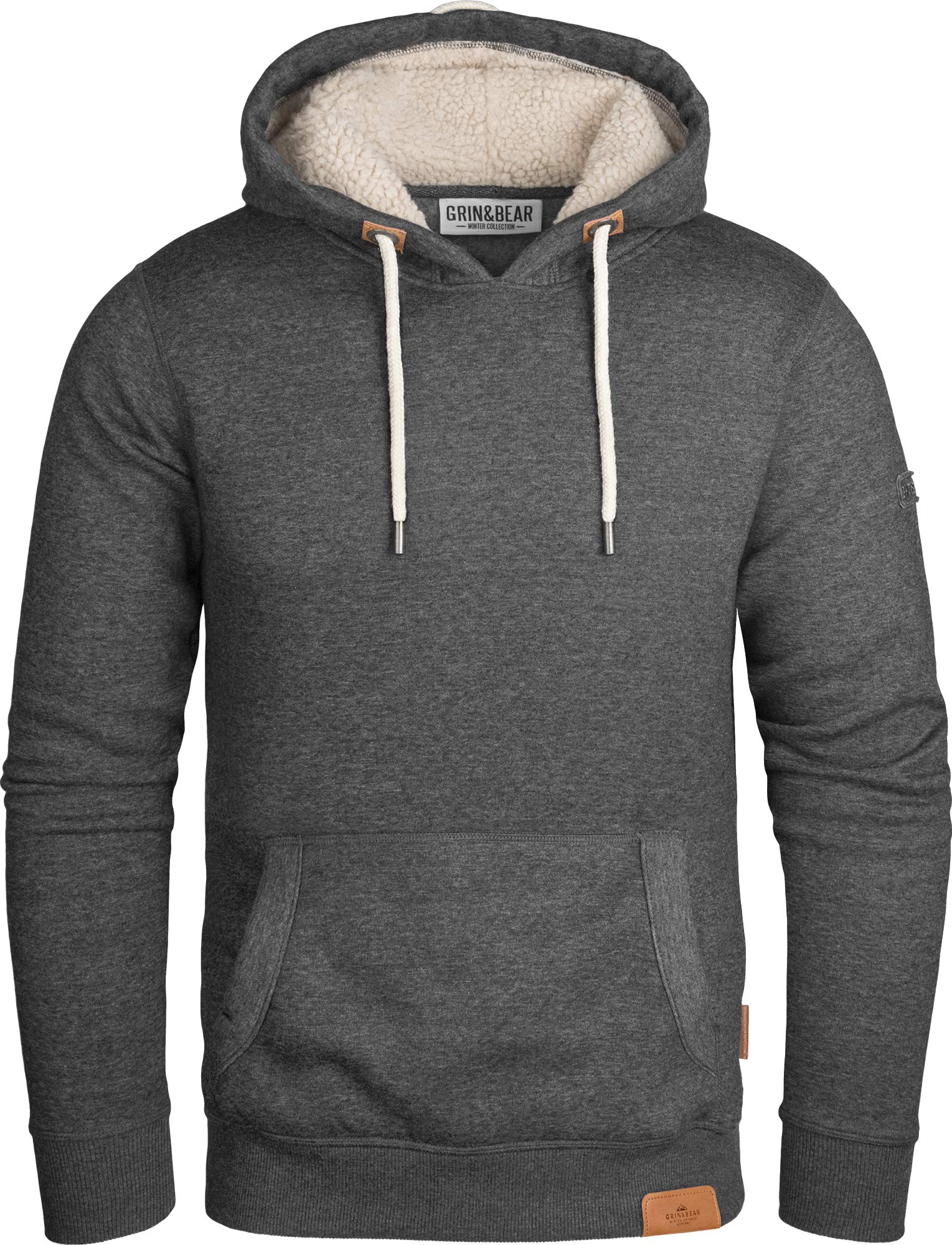 Grin&Bear Herren Kapuzenpullover anthrazit, L, GEC473