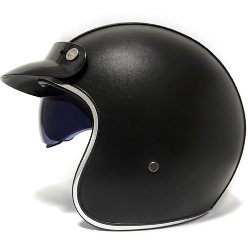 BYFHHHH 3/4-Motorradhelm Mit Offenem Gesicht Und Visier, Retro-Halbhelm Für Männer Und Frauen, ECE-Geprüfter Cooler Leichter Helm Für Moped, Straße, Roller G,L=59~60CM