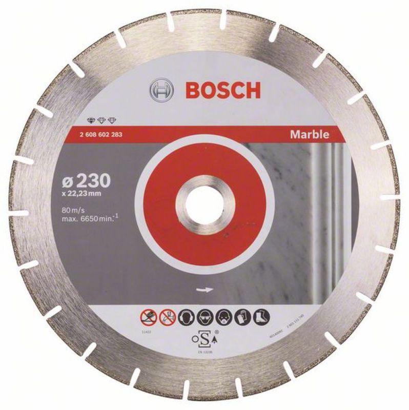 Bosch Diamanttrennscheibe Standard for Marble, 230 x 22,23 x 2,8 x 3 mm 2608602283