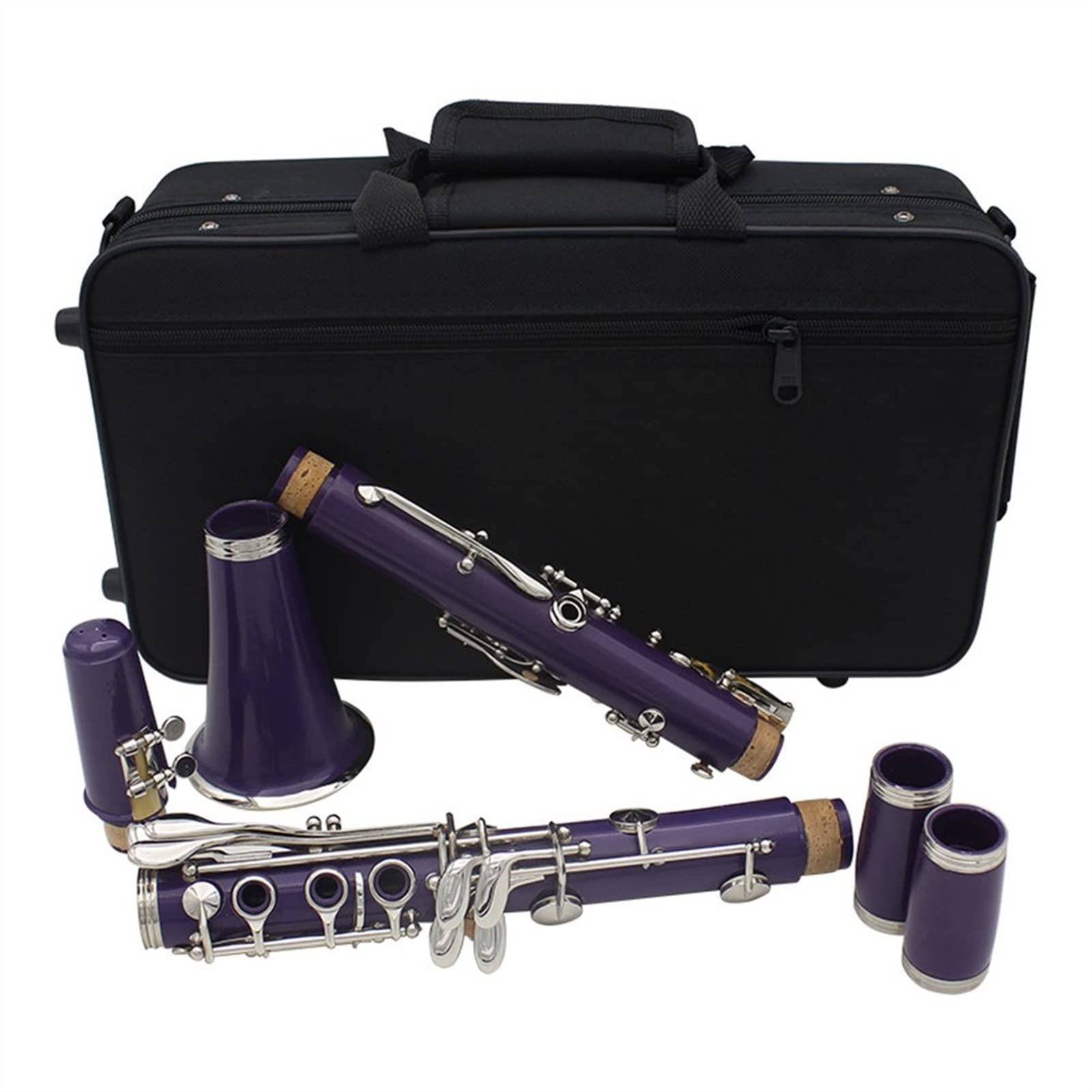 Klarinetten 17 Keys Clarinet BB Flaches Holzwind-Instrument Abs Klarinette Cupronickel Vernickelter Schlüssel Mit Kasten Standard Klarinette