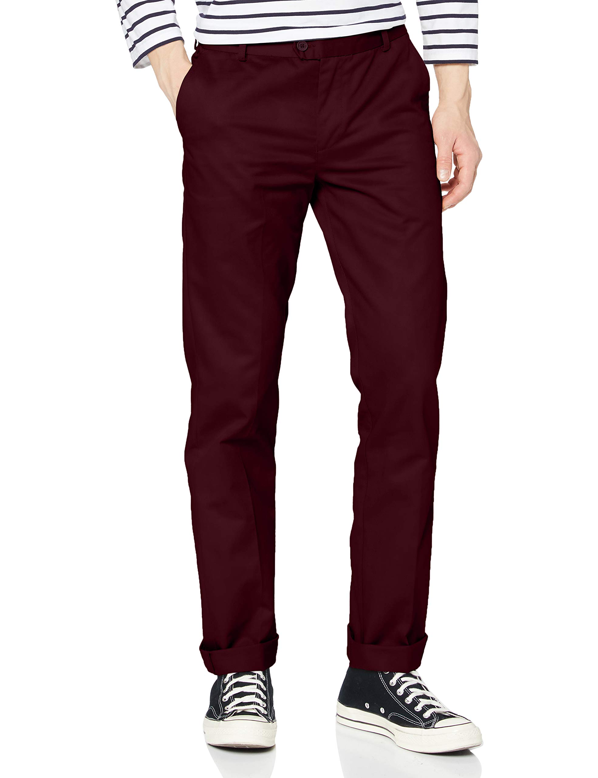 Merc Of London Herren Chino Hose, Rot, W34/L34