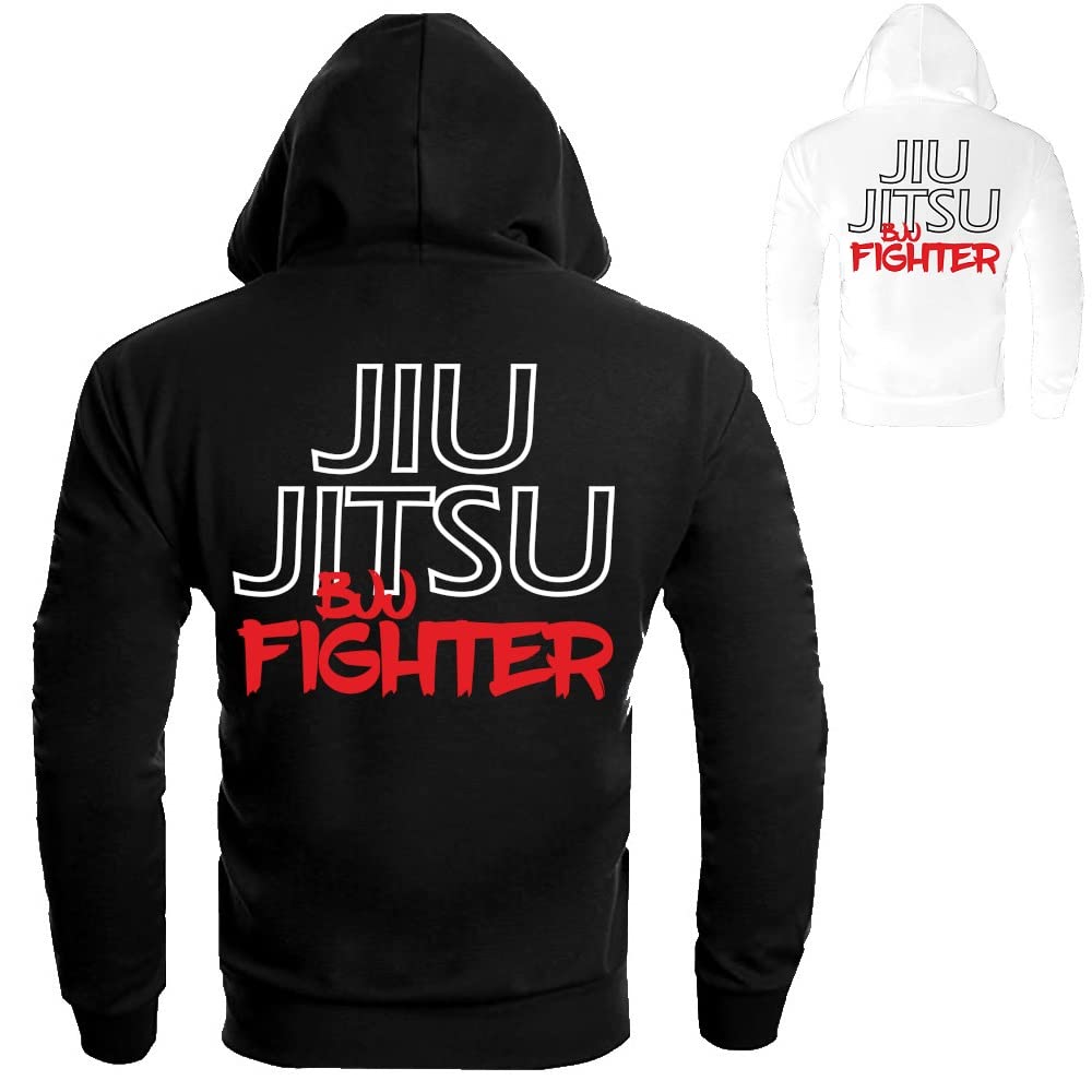 Dynamix Athletics Hoodie Jiu Jitsu Life - Kampfsport BJJ Grappling Kapuzenpullover Hoody Sweater Sweatshirt mit Kapuze für Herren (as3, Alpha, x_l, Regular, Regular, Schwarz)