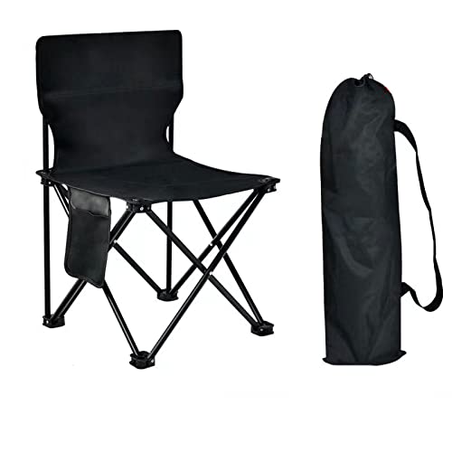 QYZUJIKL Outdoor-Campingstuhl, tragbare Klapphocker mit Seitentaschen, robuste Angelstühle zum Wandern, Strand, Picknick, Grillen