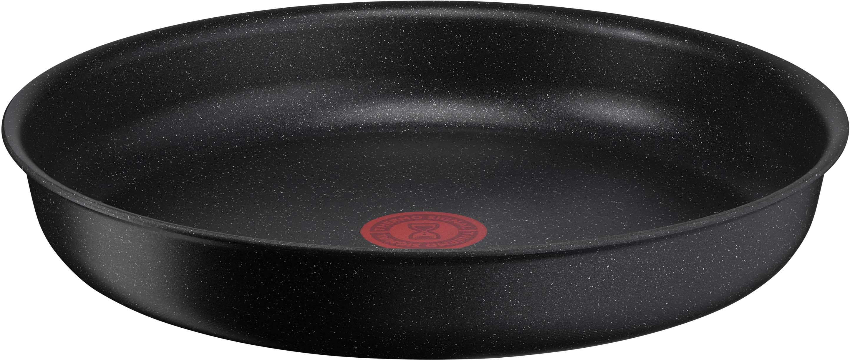 Tefal Pfannen-Set "Ingenio Black Stone", Aluminium, (Set, 3 tlg., je 1 Pfanne Ø 24/28 cm, H: 6 cm), Antihaft, abnehmbarer Griff, Thermo-Signal, alle Herdarten, Induktion 3