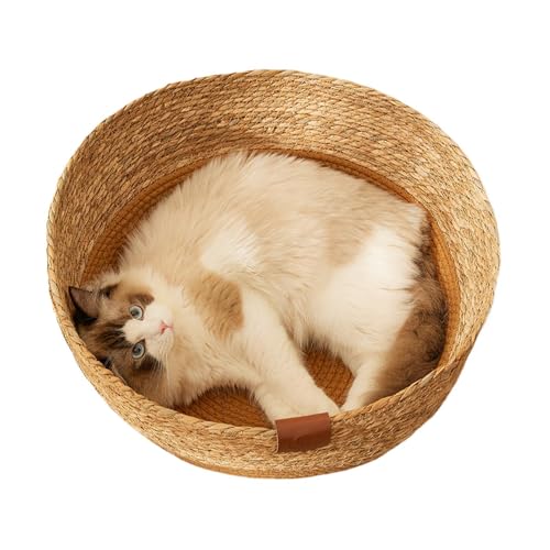 Katzenbett, Katzenbett | Kratzbett für Katzen, geflochten aus Rattan, Liegestuhl für Katzen, Kratzbrett aus Weide, für Katzen, Hundebett, für Katzen, Katzen, Kaninchen,