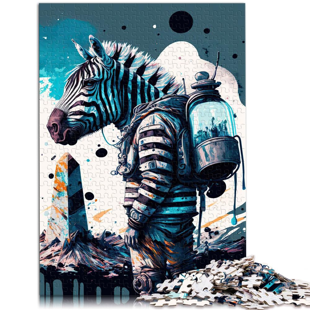 Puzzle, Lernspiele, Zebra-Astronaut, 1000 Teile, Puzzle für Erwachsene, Geschenke, Holzpuzzle, Familienaktivität, Puzzle 1000 Teile (50 x 75 cm)