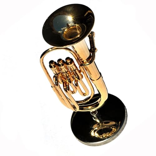 Mini-Balidon-Modell, Balidon-Ornamente, Euphonium-Modell auf dem Tisch, Bass-Modell, Ornamente, Euphonium Musikinstrumente Miniatur (Size : 8CM bracket with box)