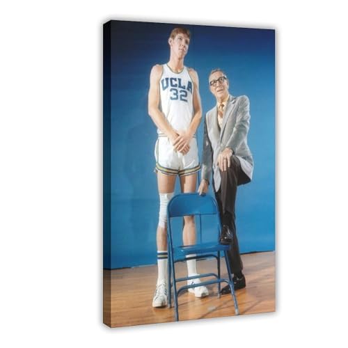 biegzc UCLA Legends Bill Walton und Johannes Holzposter, glänzende Leinwand, Wandkunst, Dekordruck, Bild Gemälde für Wohnzimmer, Schlafzimmer, Dekoration, 60 x 90 cm