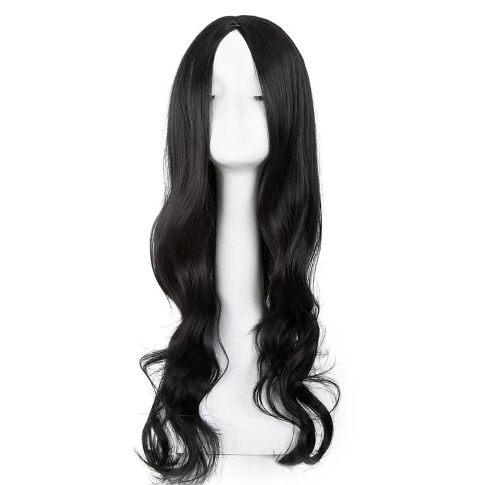 AnimeKostüm,Cosplay Perücke, Mittelscheitel, blondes Damenhaar, Kostüm, Karneval, Halloween, Party, Salon, Haarteil, modische Perücke, flachsblondes, mittelscheiteliges, langes, lockiges Haar(Natural