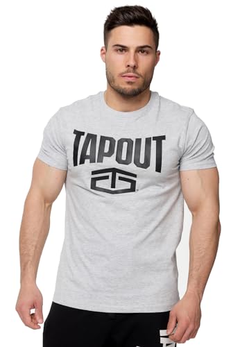 Tapout Herren T-Shirt normale Passform ACTIVE BASIC Tee Marl Grey/Black 3XL, 940001