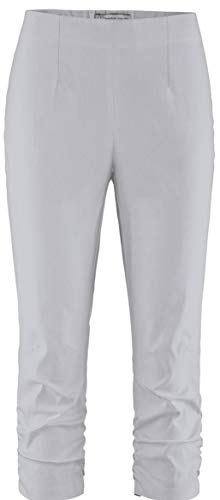 Stehmann Maria-530, stretchige Caprihose, seitlich gerafft Größe 38, Farbe lightgrey