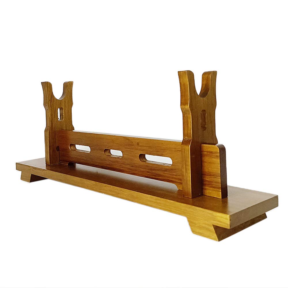 FFENFRYOU Stand Katana Stand,Samurai Schwert Display Rack, 1-stufiger Präsentationsständer aus Massivholz for Samurai-Schwerter, Katana, Wakizashi, Waffenständer