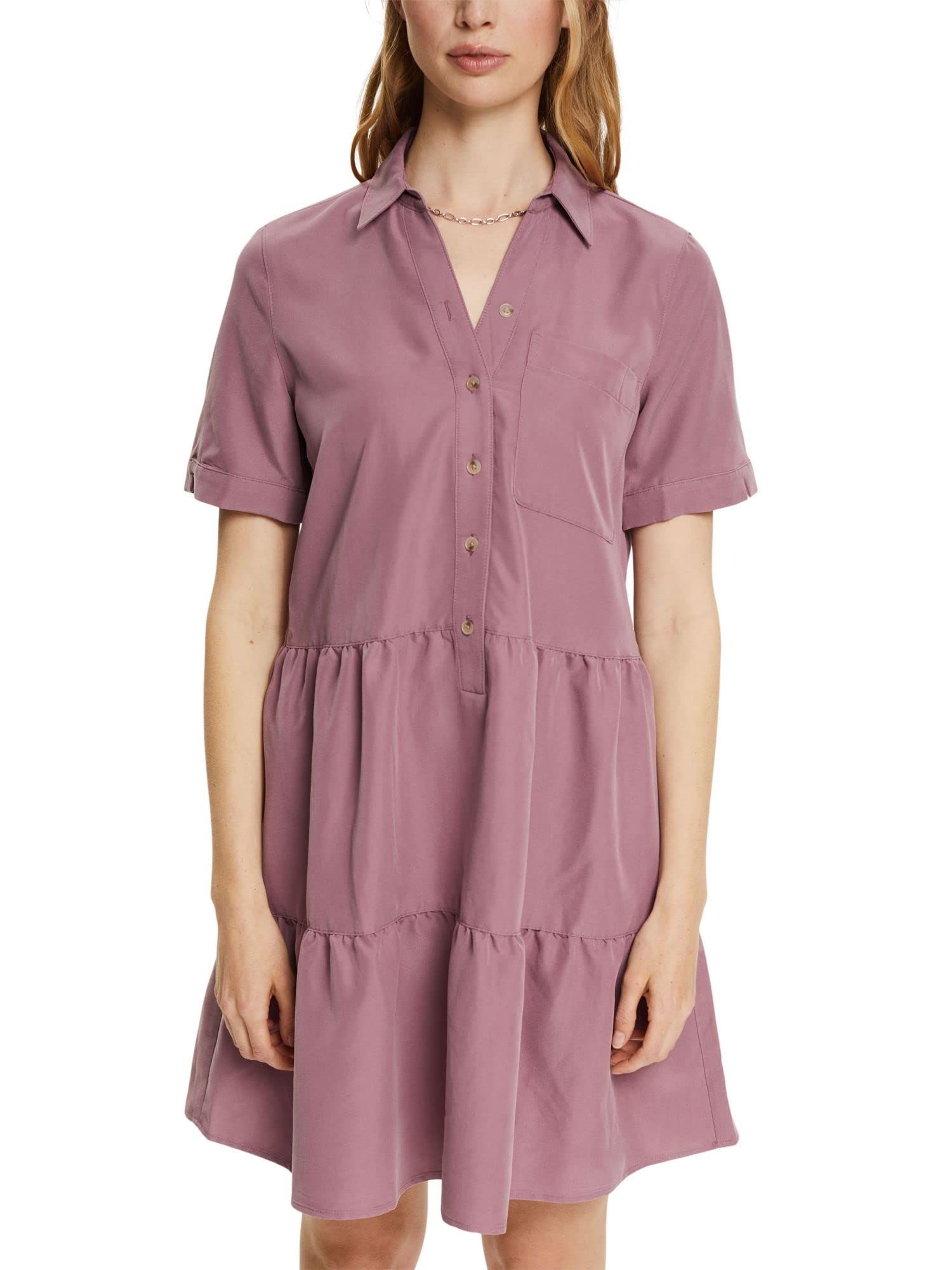 ESPRIT Damen Kleid 062ee1e302, Mauve, 38