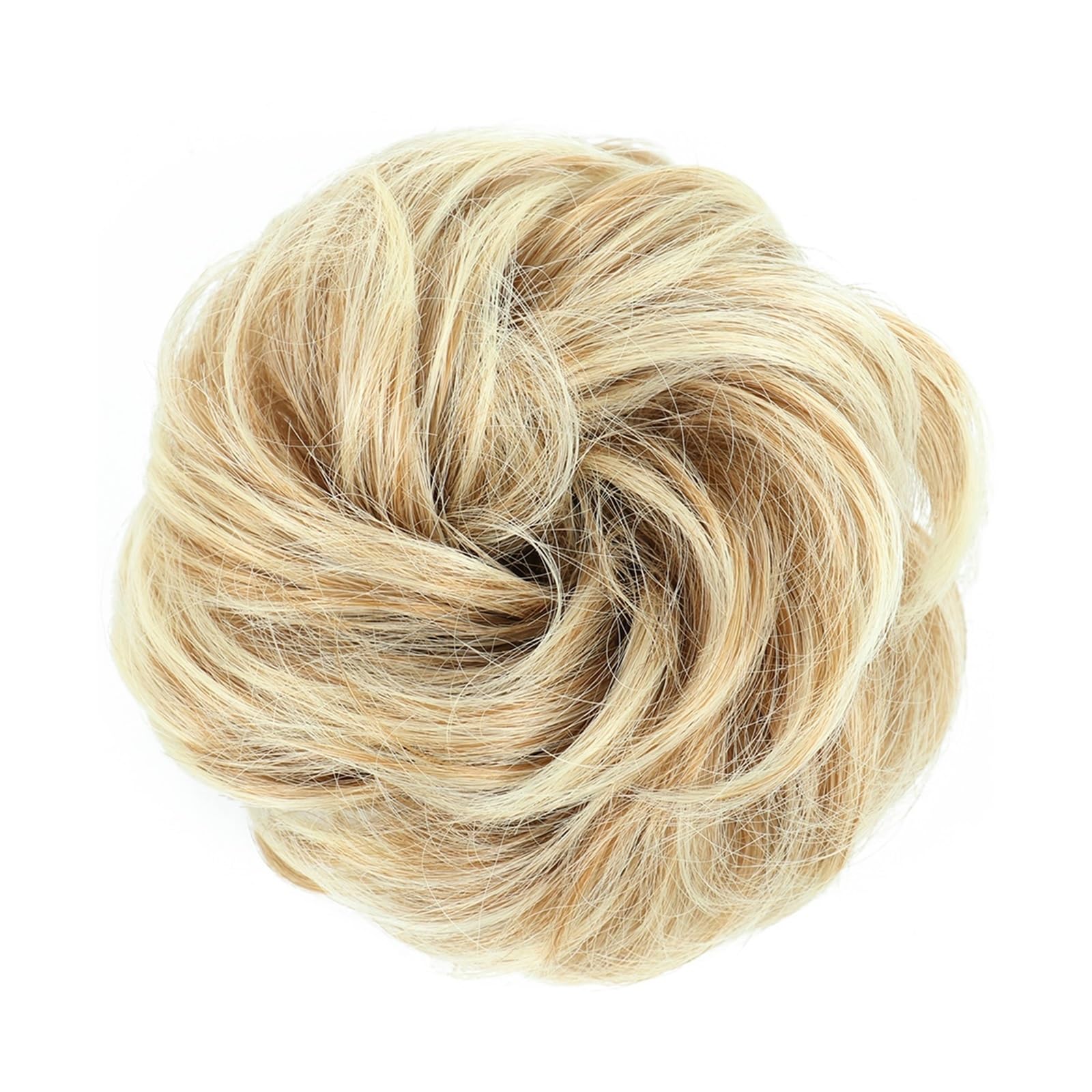 Haarteil Synthetischer Haarknoten, unordentlicher Chignon, Pferdeschwanz, Haarverlängerung, elastisches Gummiband, Haargummis for Frauen, blond, braun, gewellter Dutt Haarverlängerung(Q-27T613)