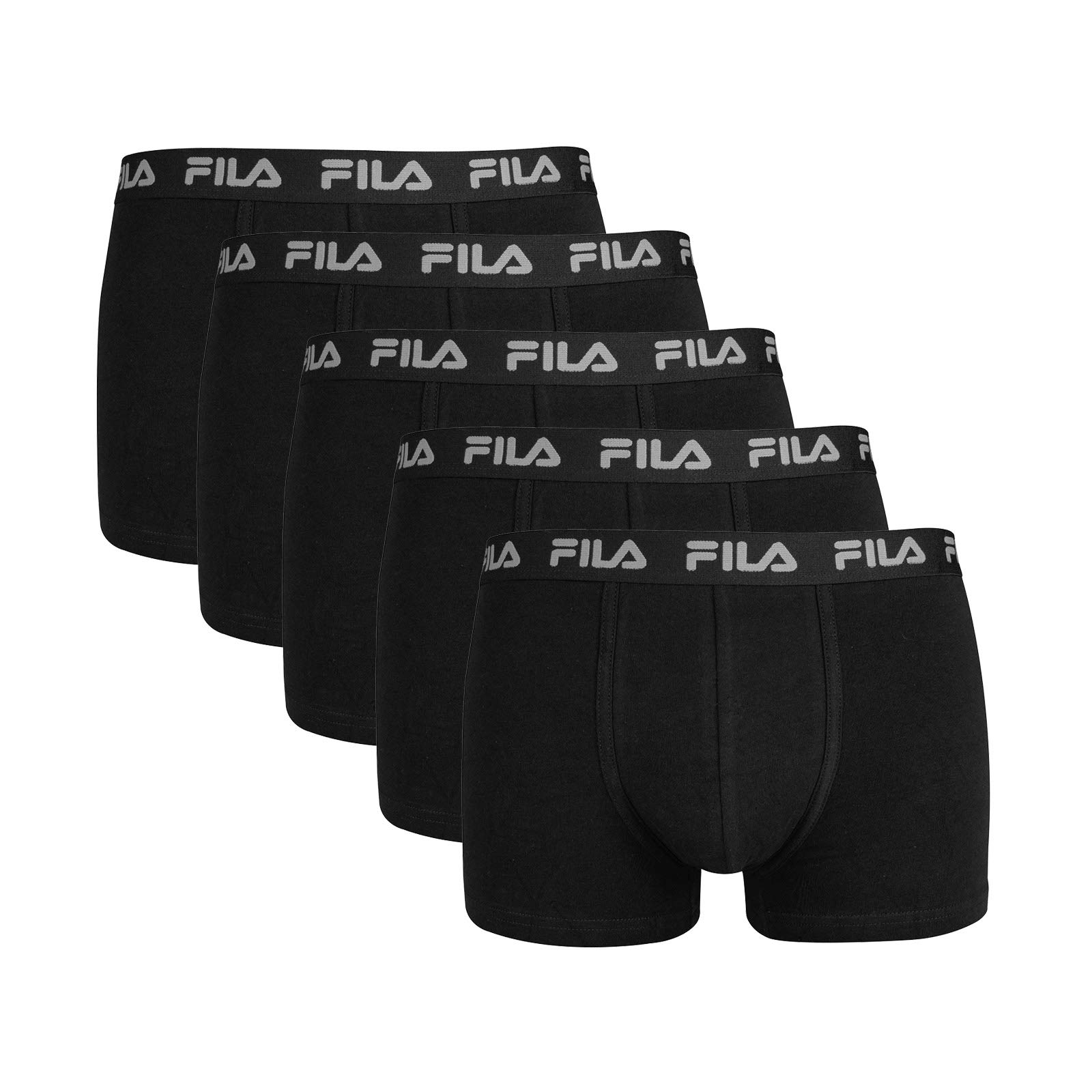 Fila FU5004/5 Herren Boxershorts, S, Schwarz, 5 Stück