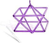 Lila transparente Hexagramm-Kristallquarz-Pyramide, 12,7–25,4 cm, Mokaba Merkaba, Klangtherapie, Meditation, Yoga, Meditation, Stressabbau, Eckrahmen, Schlaginstrumente, einschließlich Krist