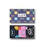 Happy Socks Unisex Katzensocken, 3 Stück Socken, Multi, S (3er Pack)