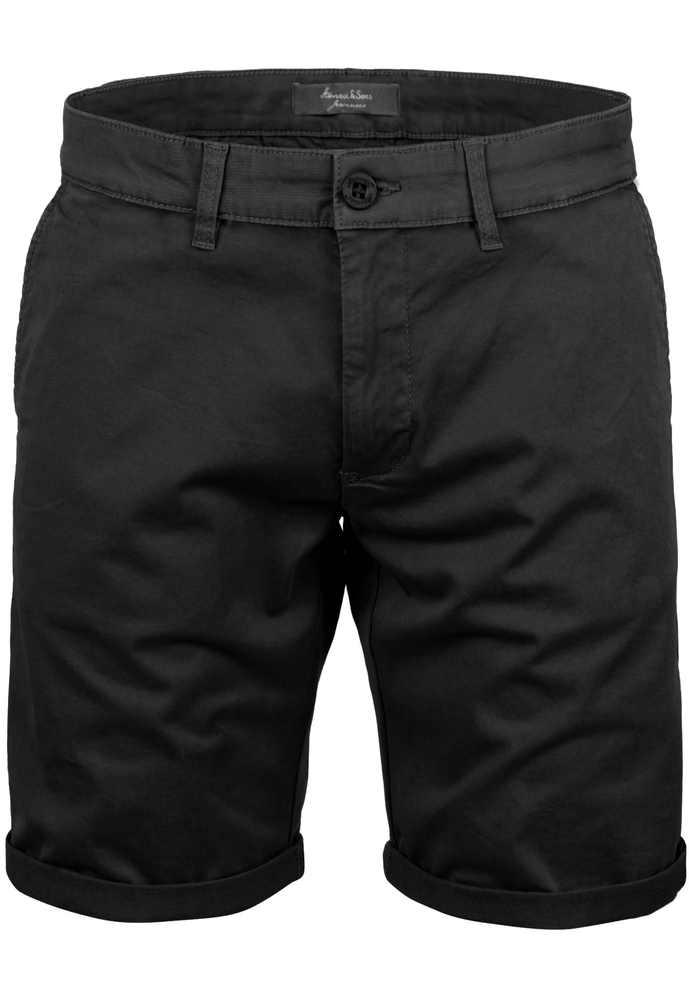 Amaci&Sons Herren Chinoshorts Männer Kurze Bermuda Hose Regular Fit 7030 Schwarz W34