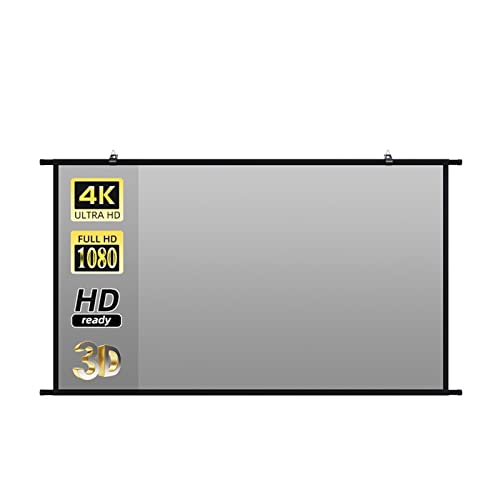 Wandmontierte Projektor-Leinwand, graues, lichtbeständiges, reflektierendes Gewebe, 60 84 100 120 Zoll for Heimkino im Freien - Projektorleinwand(100 inch)