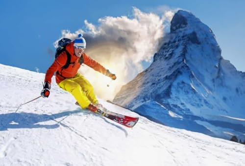 HfmQuisutron Jigsaw Puzzle 1000 Teile Ski Sport Poster Holzpuzzle Home Stressabbau Spiel Ty84Zw