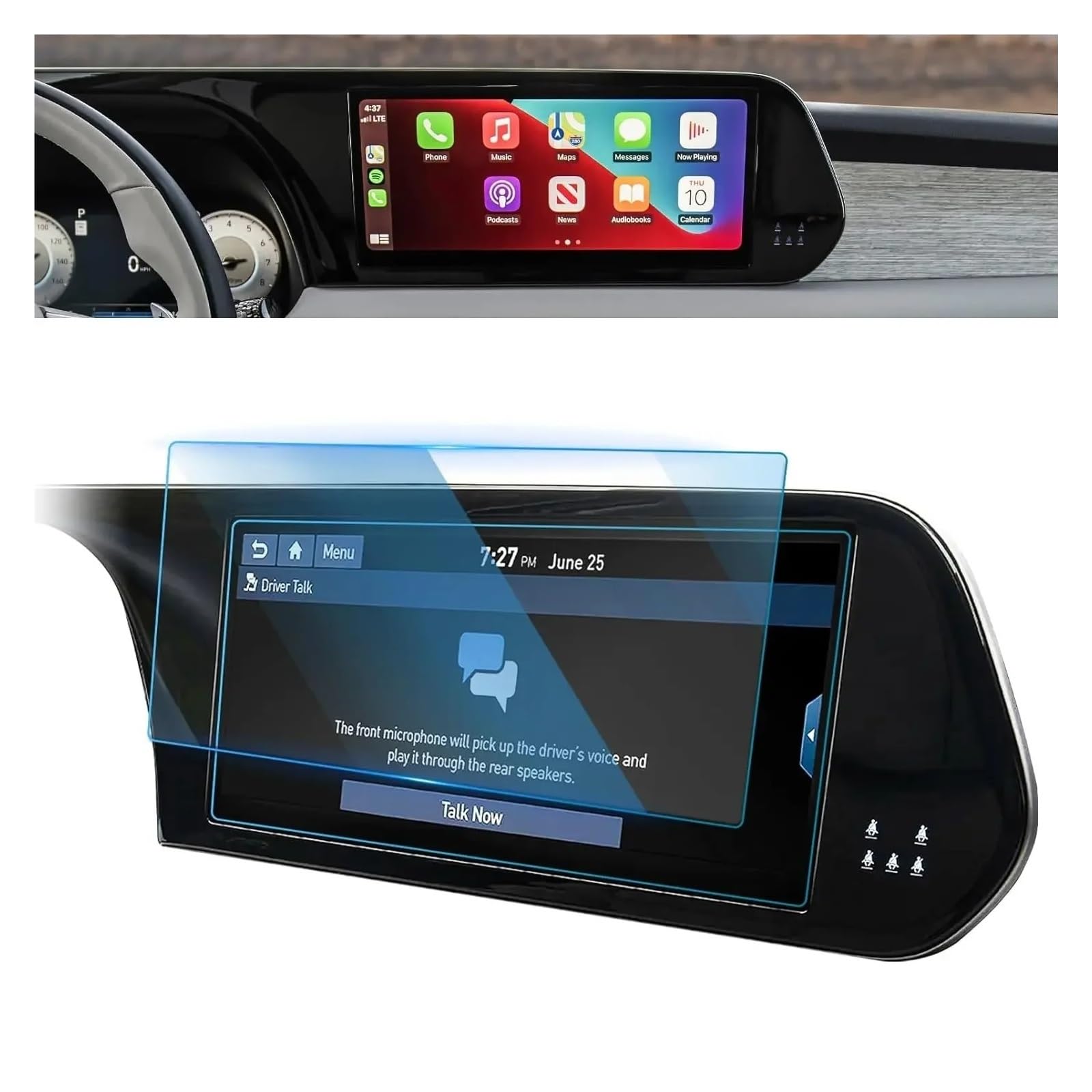 Für Hyundai Für Palisade 2023 2024 12,3 Zoll GPS-Navigation Touchscreen Gehärtetes Glas Schutzfolie Autozubehör Navigation Schutzfolie Navigations-Displayschutz