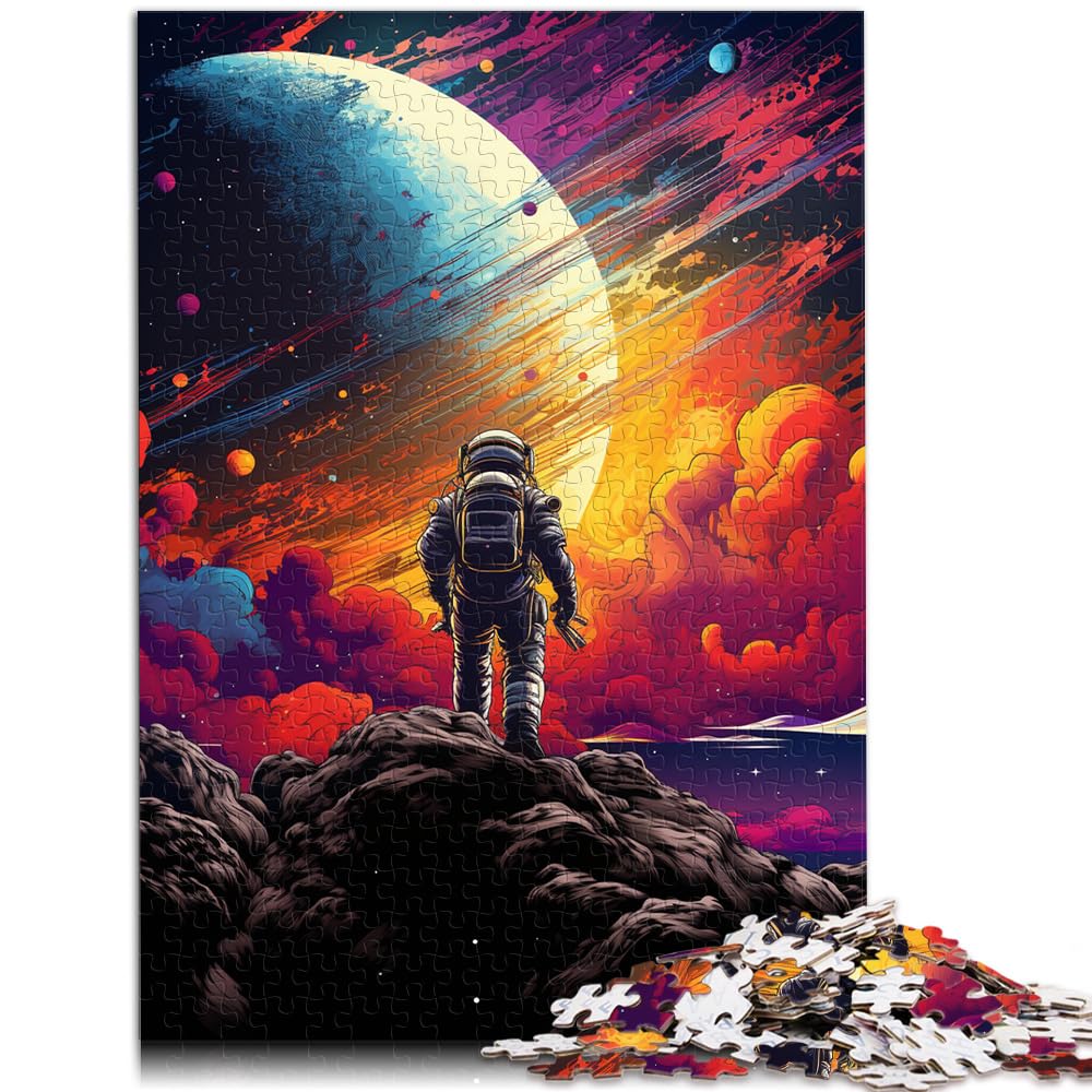 Puzzle-Geschenk „Astronaut auf Buntem Planeten“, 1000 Teile, für Erwachsene, Geschenke, anspruchsvolles, unterhaltsames Familienspiel, 1000 Teile (50 x 75 cm)