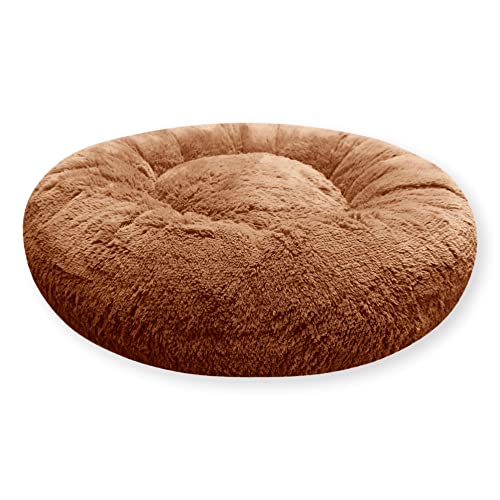 E-dogbed Exklusives weiches und kuscheliges Hundebett Fuzzy Haustierbett Hundebett Kuschelkissen Katzensofa Hundehöhle Katzenbett für kleine, mittelgroße Haustiere Donut-Form