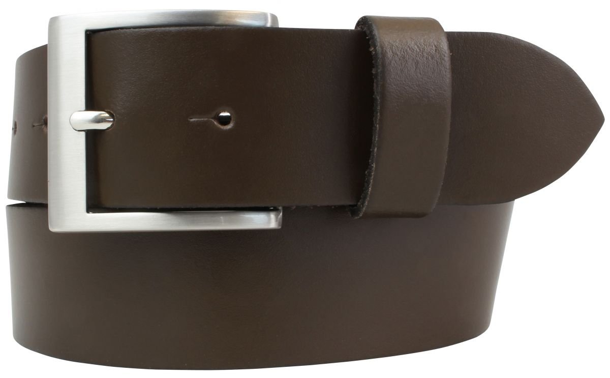 BELTINGER Gürtel aus 100% echtem Leder 4 cm | Jeans-Gürtel für Damen Herren 40mm | Spaltleder-Gürtel in 4cm | Braun 100cm