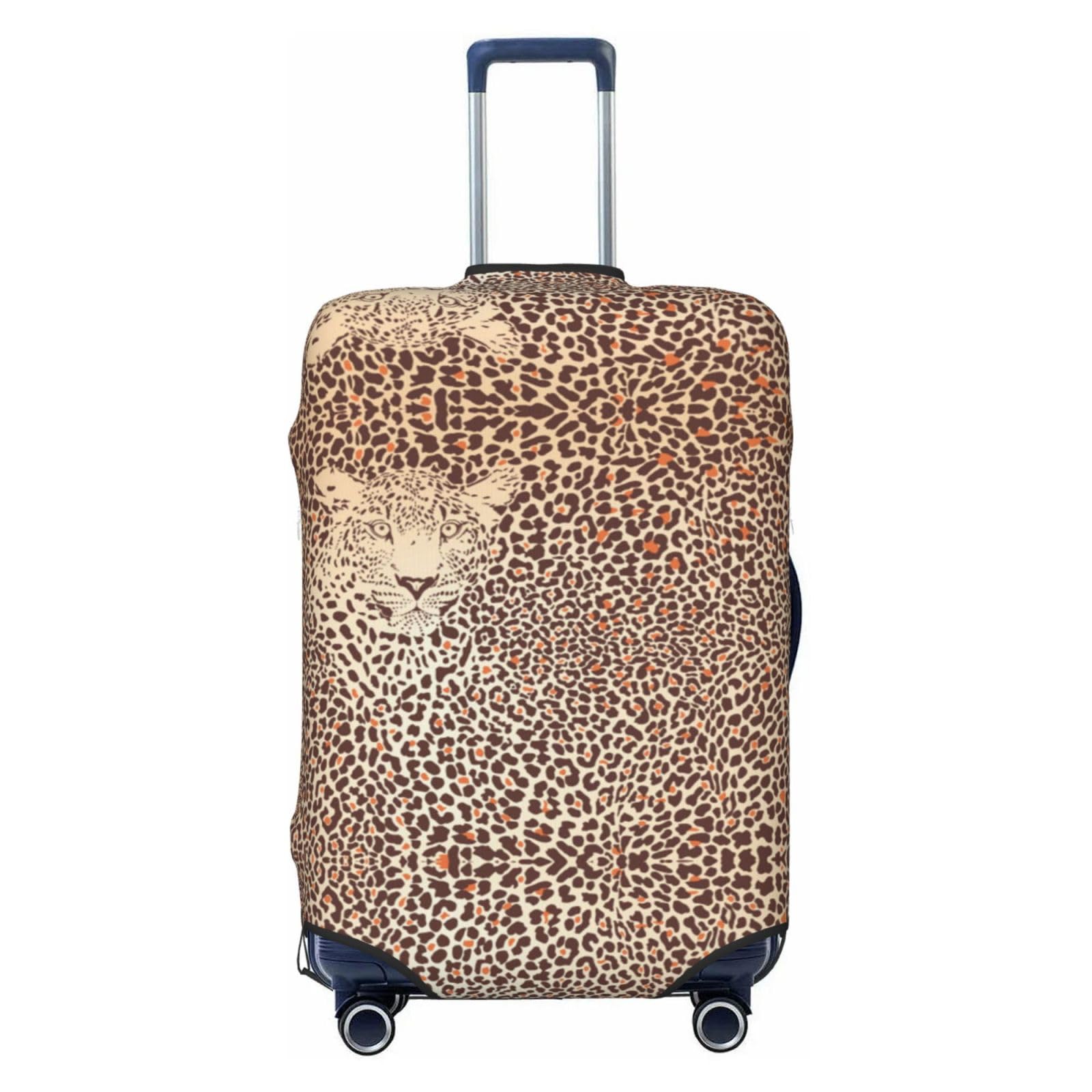 Funny Leopard Skins Reisegepäckabdeckung, robuster Koffer-Schutz, passend für 45,7 - 81,3 cm große Gepäckstücke, Größe M, Schwarz, Medium