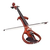 Standard Violine 4/4 Silent Violin Violine Brasilholz Bogen Saitenanschlusskabel Steg Tragetasche Rot