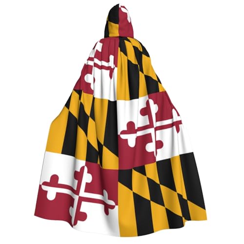 WURTON Kapuzenumhang mit Maryland-Staatsflagge, Unisex, für Halloween, Karneval, Cosplay, vielseitig, für Erwachsene