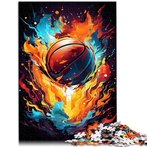 Puzzles Lernspiele Fantasiefarbe Basketball Feuer Puzzle für Erwachsene 1000 Teile Holzpuzzle Unmögliches Puzzle 1000 Teile (50x75cm)